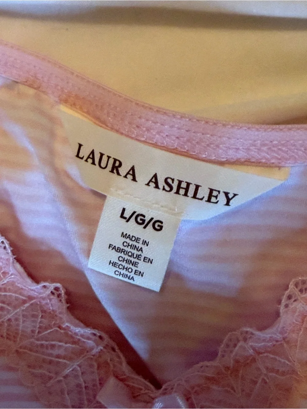 Laura Ashley Pale Pink Lace-Trim Cami & Shorts Sleep Set